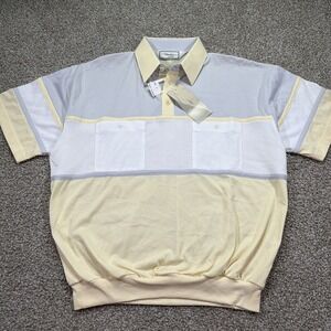 Vintage Palmland Classics Bowling Shirt Double Pocket Large Pastel Yellow NWT